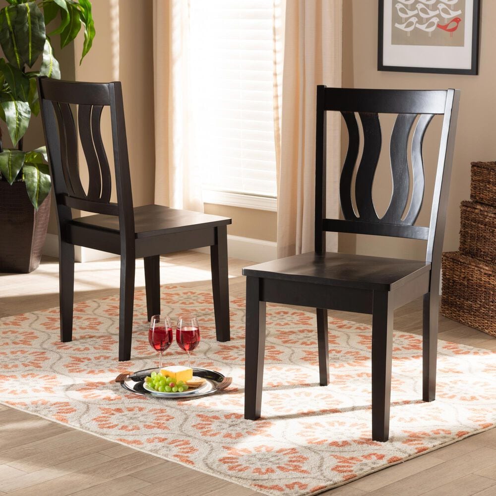 Baxton Studio Fenton Side Chair in Dark Brown (Set of 2), , large