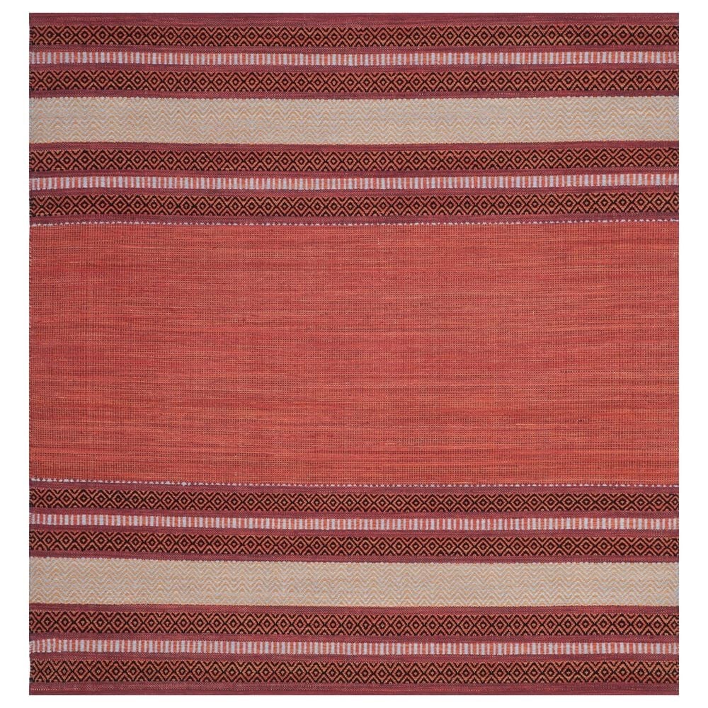 Safavieh Montauk 6" Square Red and Ivory Area Rug, , large