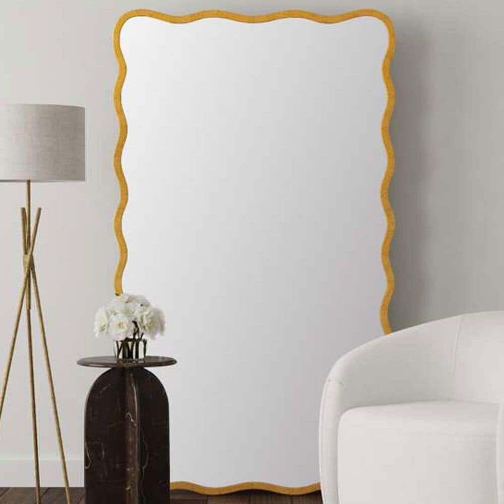 Bassett Mirror Company Freya Floor Mirror in Antique Gold Leaf, , large