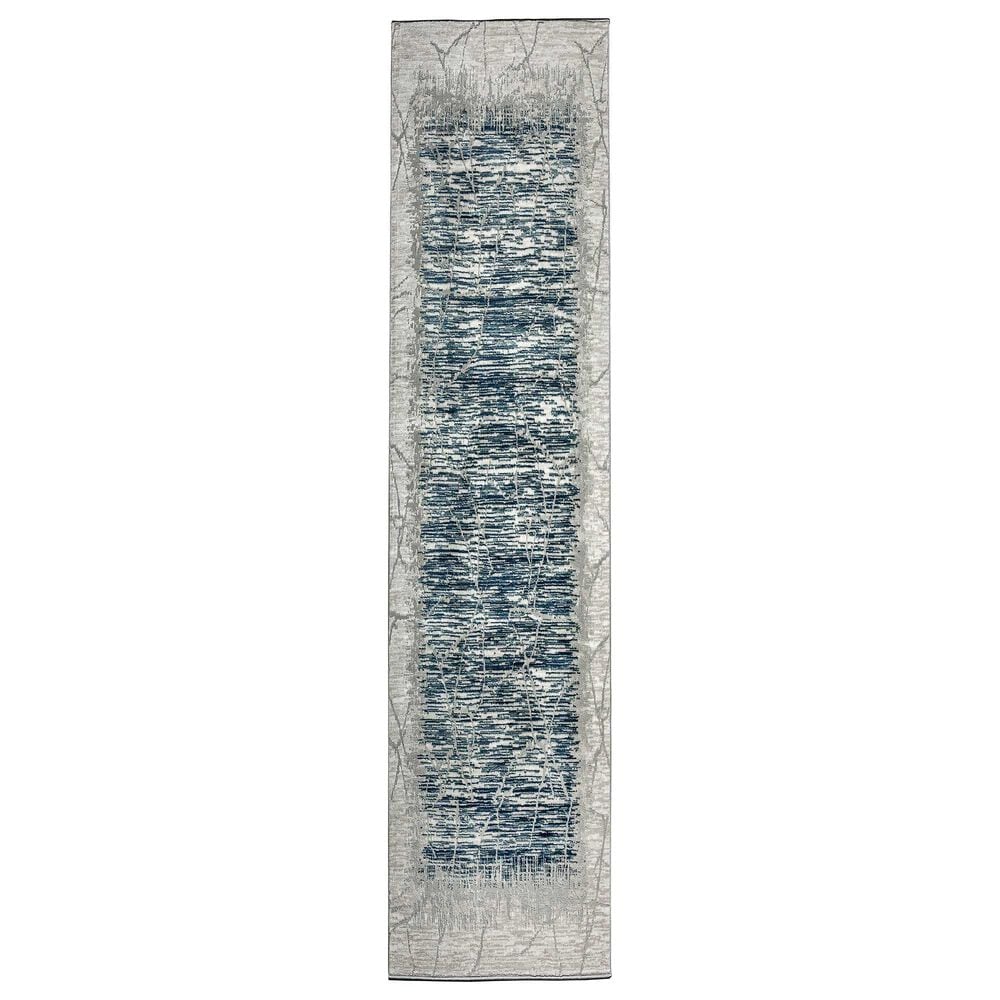 Radici USA Davide Abstract 2"2" x 7"7" Blue Area Rug, , large