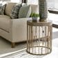 Lexington Furniture Shadow Play Studio Round Accent Table in Taupe Gray and Burnished Silver, , large