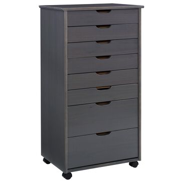 Linon Home Decor Cary 8-Drawer Rolling Cart in Grey, , large