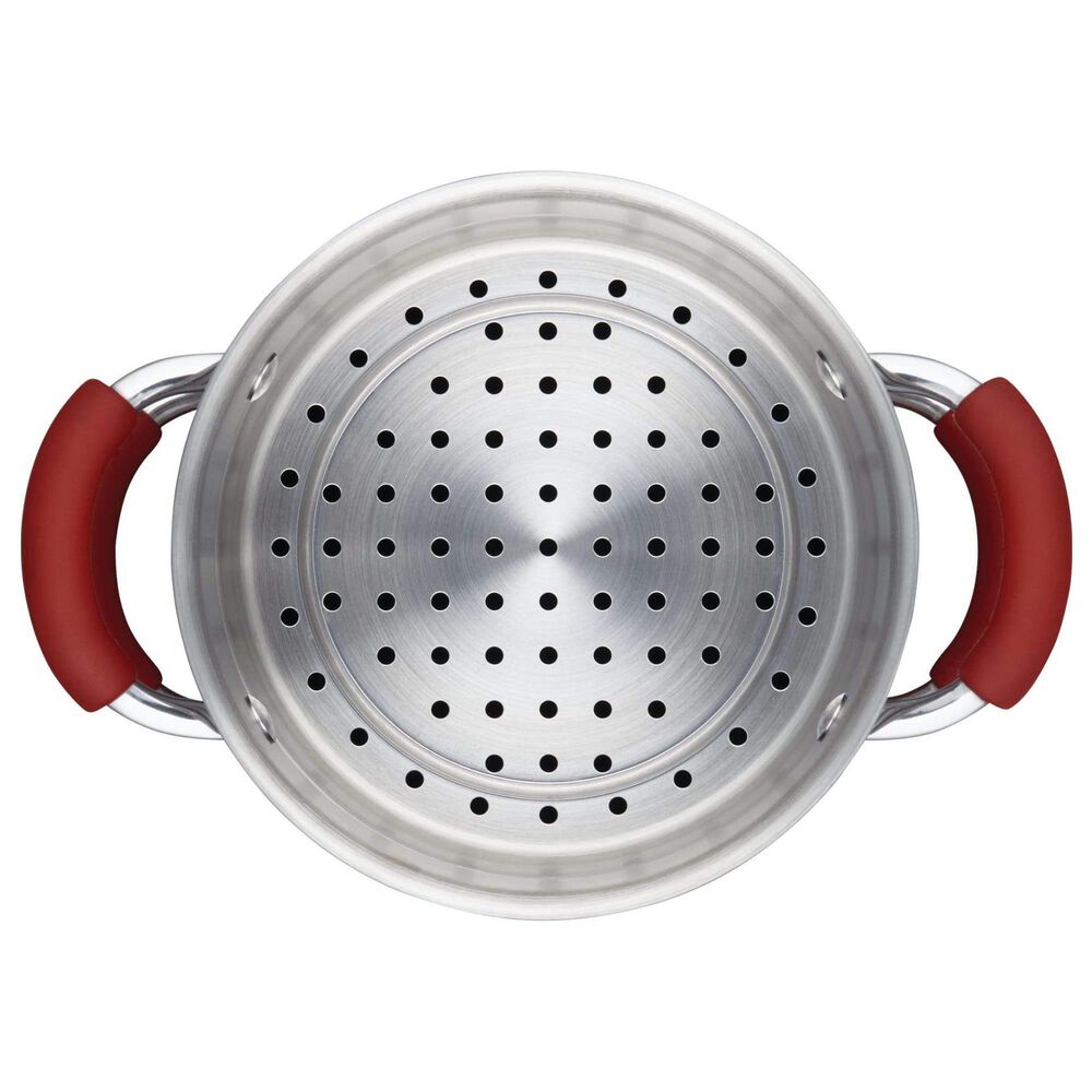 Rachael Ray 3-Quart Covered Steamer Set in Cranberry Red, , large