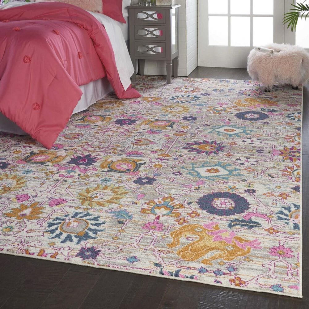 Nourison Passion PSN01 5"3" x 7"3" Fuchsia Area Rug, , large