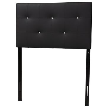 Baxton Studio Kirchem Twin Upholstered Headboard in Black, , large