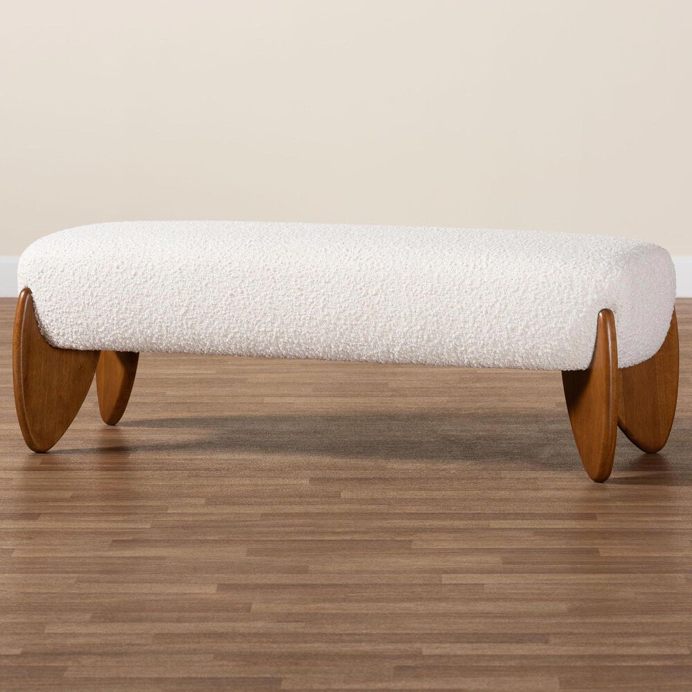 Baxton Studio Vinicio Accent Bench in Cream, , large