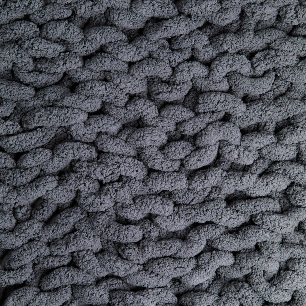 Demdaco Chunky Knit 65&quot; x 70&quot; Throw Blanket in Charcoal, , large