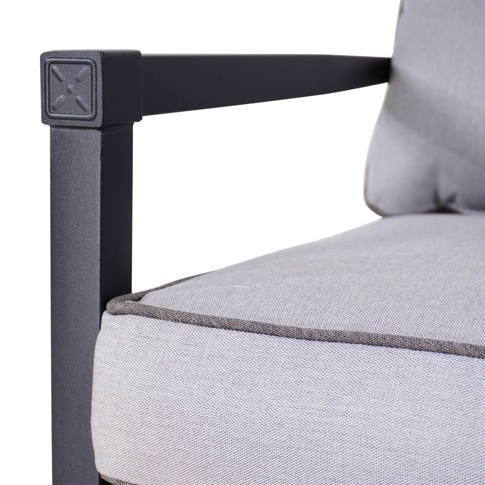 Global Note Collections Raleigh 4-Piece Patio Chat Set in Smoke Grey, , large