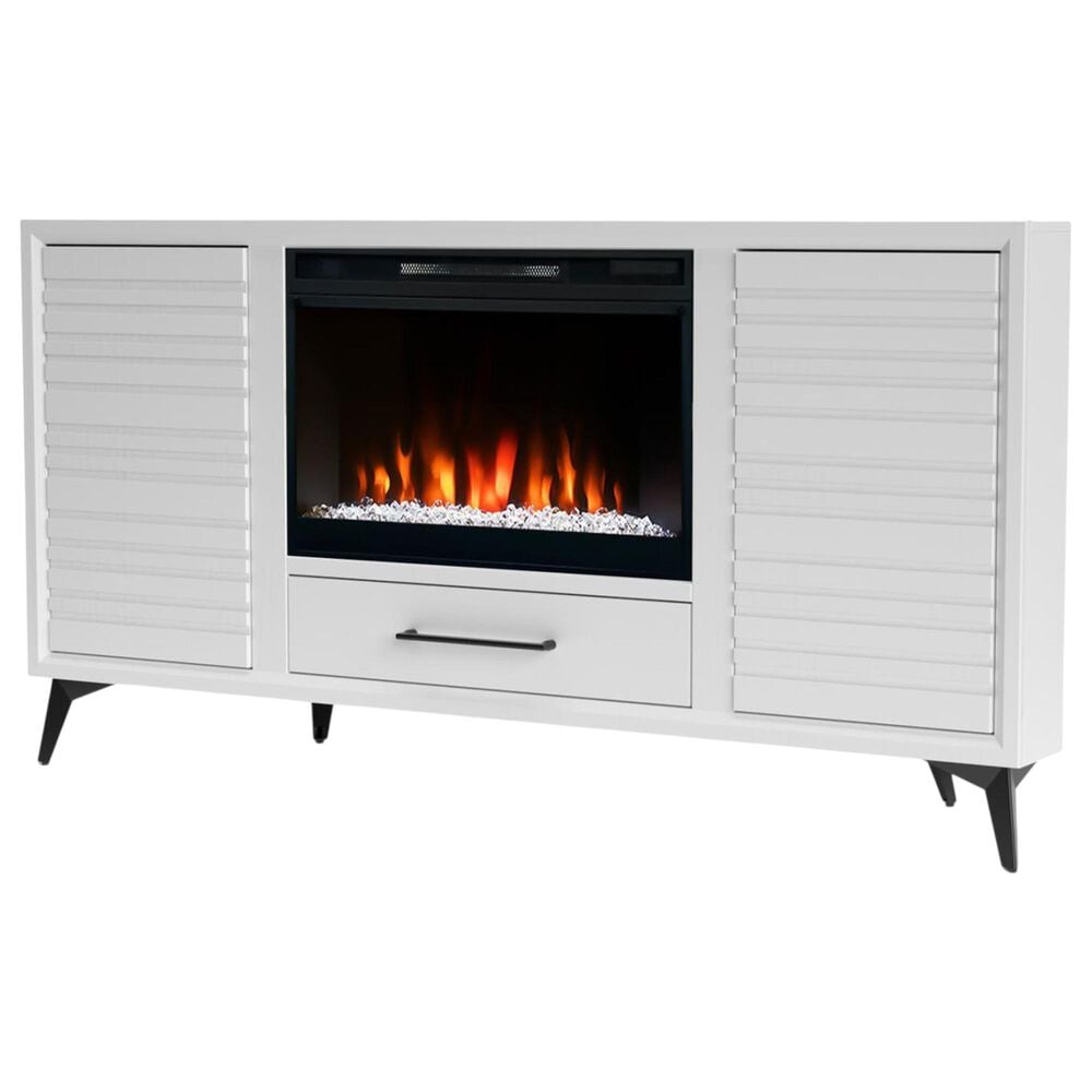 Legends Home Malibu 64" Corner Fireplace Console in White, , large