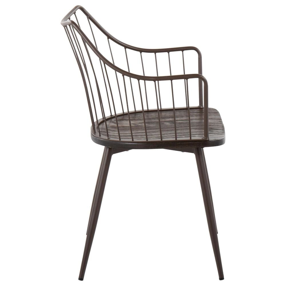 Lumisource Winston Arm Chair in Brown and Dark Walnut, , large