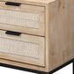 Splendor Living Norwell 2-Drawer Side Table in Natural and Black, , large