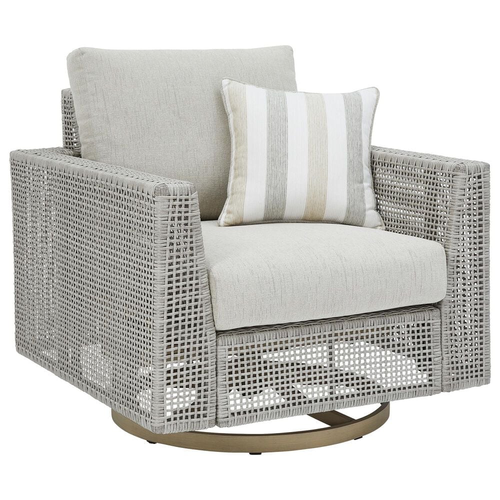 Ashley Seton Creek Swivel Lounge Chair in Gray, , large