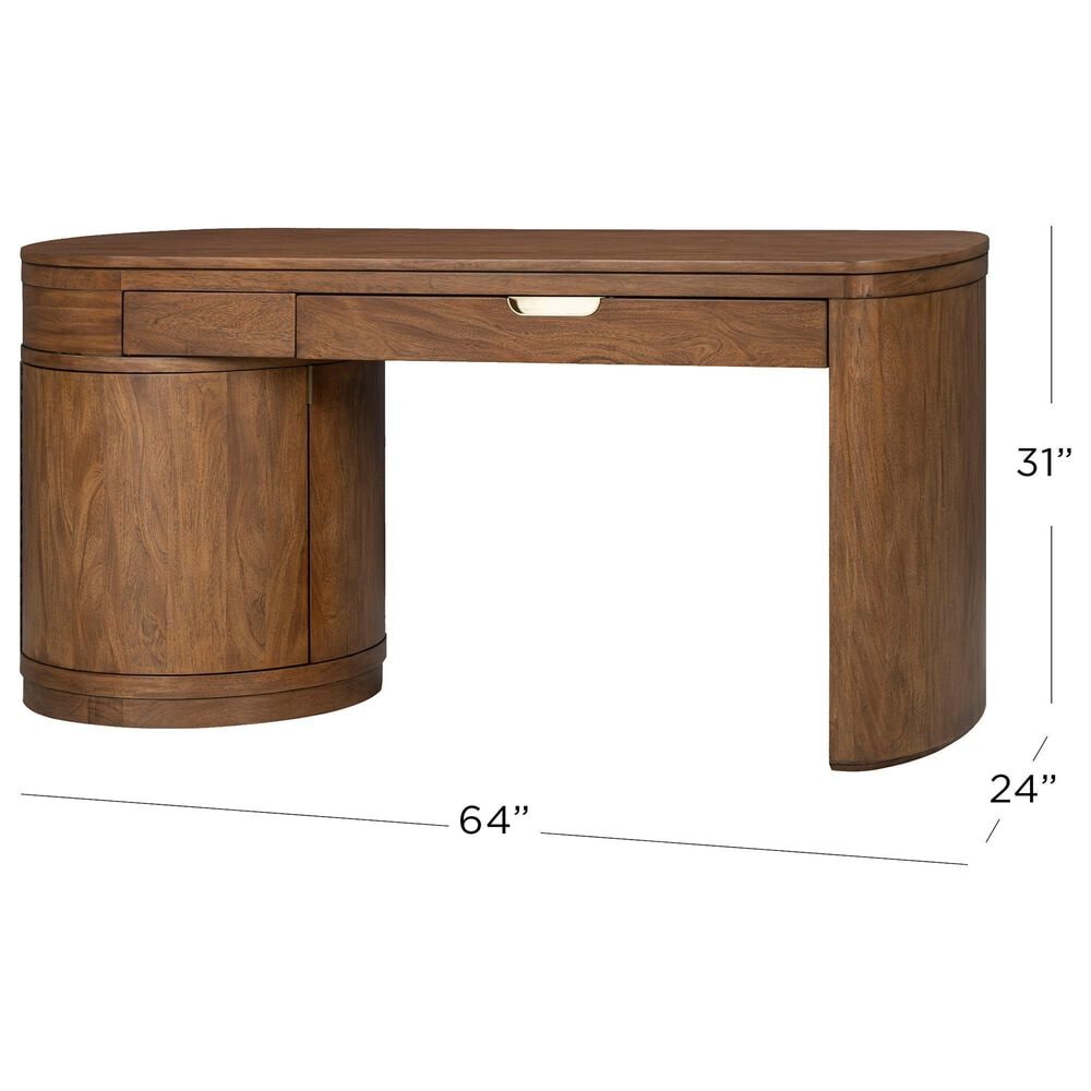 Riva Ridge Caden Single Pedestal Desk in Spiced Caramel, , large