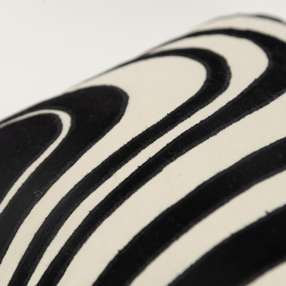 Rizzy Home 14&quot; x 26&quot; Abstract Down Filled Lumbar Pillow in Black and Natural, , large