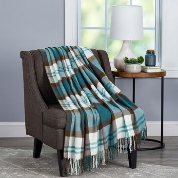 Timberlake Lavish Home Woven Faux Cashmere Feel Throw in Bristol Plaid, , large