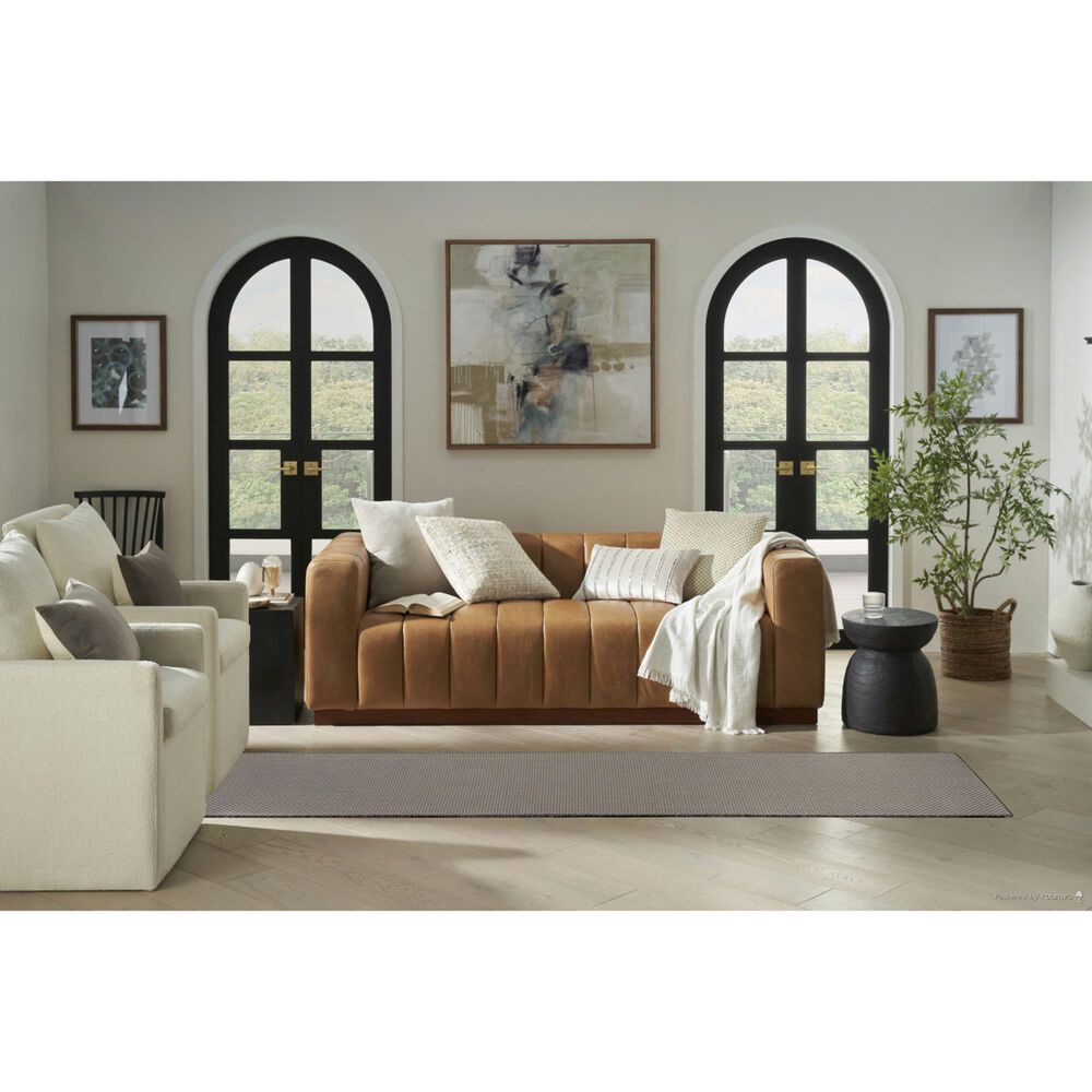 Nourison Courtyard Ivory and Charcoal 2&#39;2&quot; x 10&#39; Indoor/Outdoor Runner, , large