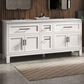 Kohler Quo 72" Double Bathroom Vanity in White with 3 cm Pure White Quartz Top and Oval Sinks, , large