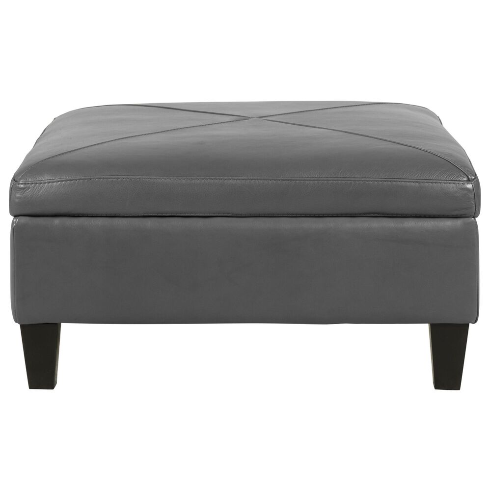 Jonathan Louis Orion Leather Square Storage Ottoman in Brighton Shadow, , large