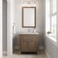 James Martin Vanities Chicago 30" Single Bathroom Vanity in Whitewashed Walnut with Single Hole 3 cm White Zeus Quartz Top and Rectangular Sink, , large