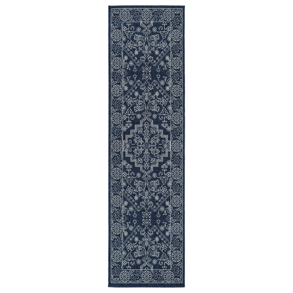 Kaleen Rugs Sunice 2"2" x 8" Navy and Ivory Runner, , large