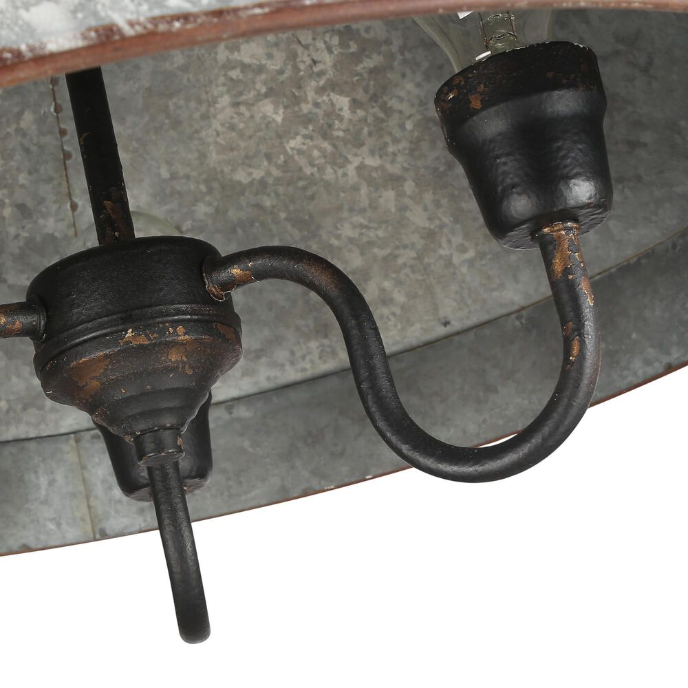 Golden Lighting Jasper 3-Light Pendant in Antique Black and Weathered Gold, , large