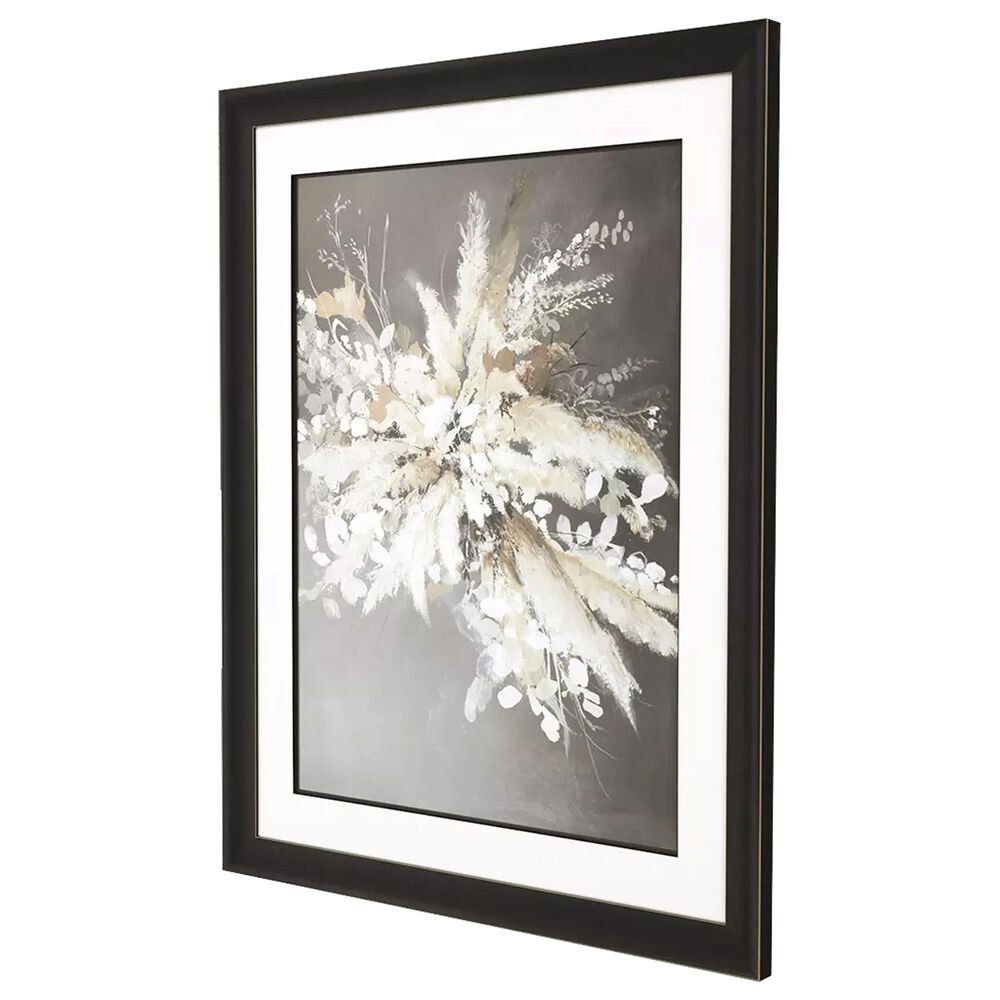 Paragon Light Leaves I 52&quot; x 42&quot; Framed Art in Ivory and Gray, , large