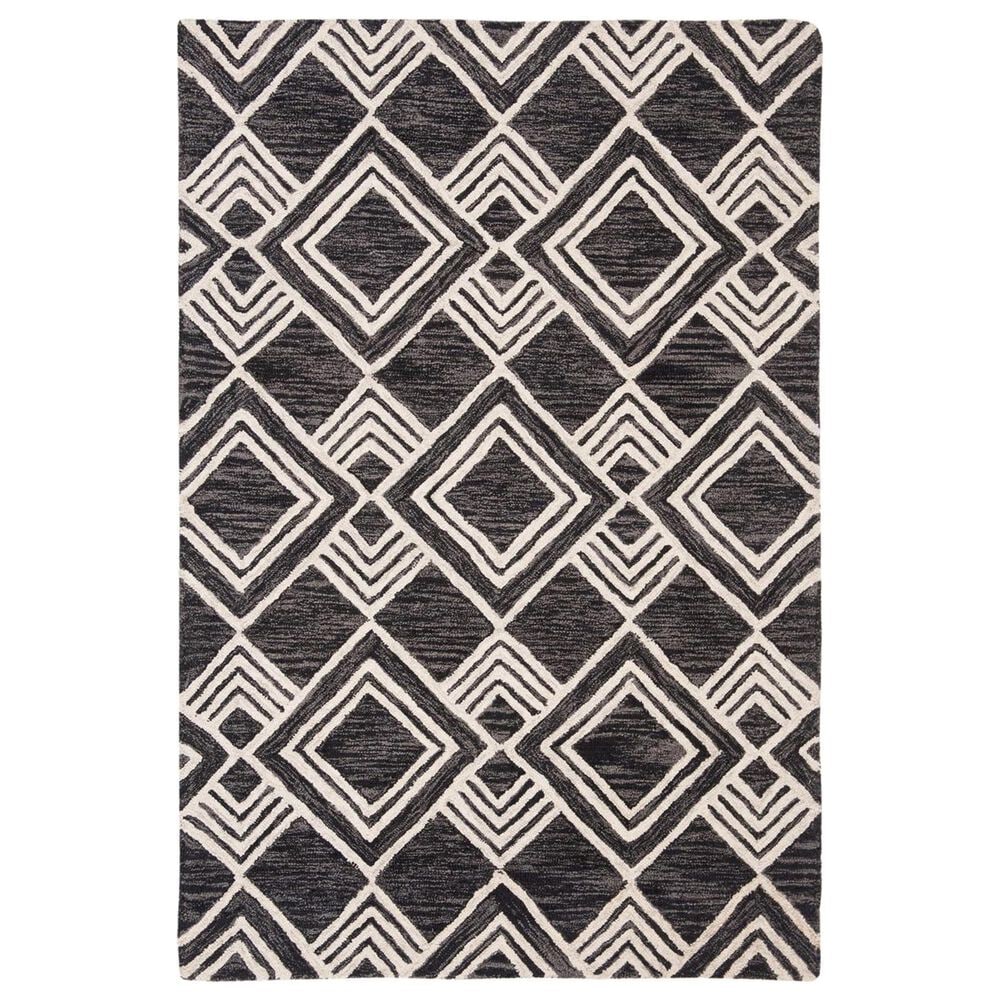 Safavieh Micro-Loop MLP154H 4" x 6" Charcoal and Ivory Area Rug, , large