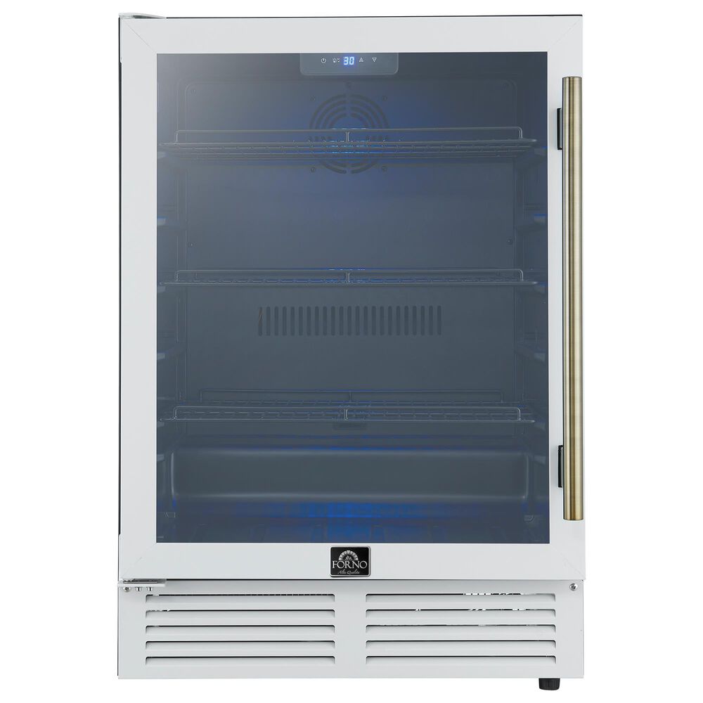 Forno Frescolino 4.8 Cu. Ft. Beverage Cooler in White and Antique Brass, , large