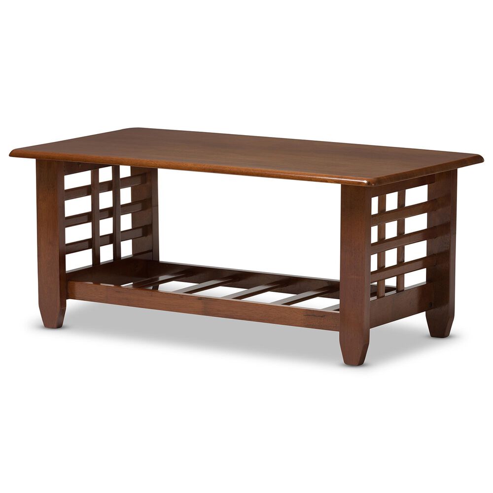 Baxton Studio Larissa Coffee Table in Cherry Brown, , large