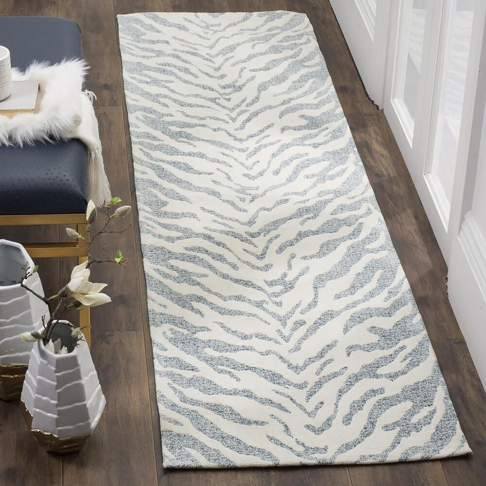 Safavieh Marbella MRB632C 2&#39;3&quot; x 6&#39; Blue and Ivory Runner, , large