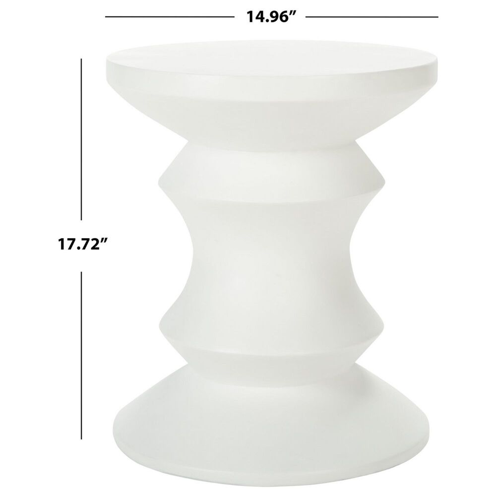 Safavieh Palmdale Patio Accent Stool in Ivory, , large