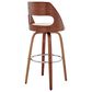 Armen Living Julius 30" Swivel Barstool in Cream and Walnut, , large