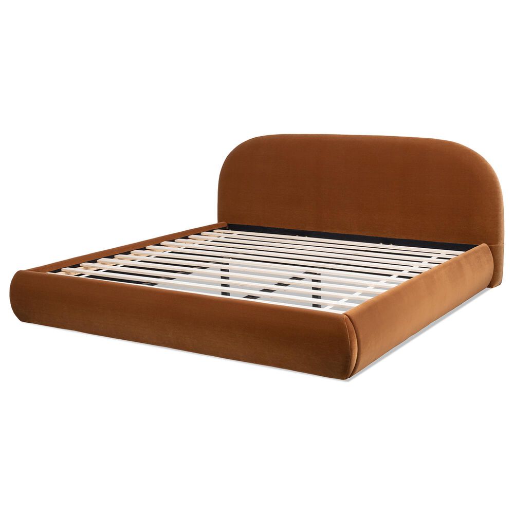 Jennifer Taylor Home Archie Upholstered Platform Bed Frame in Burnt Orange, , large