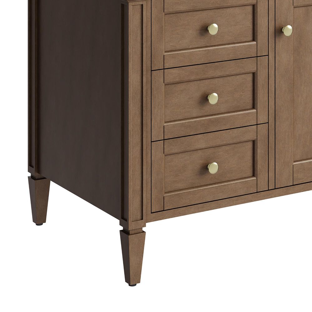 James Martin Brittany 48" Single Bathroom Vanity in Pecan with 3 cm Eternal Jasmine Pearl Silestone Top and Rectangular Sink, , large