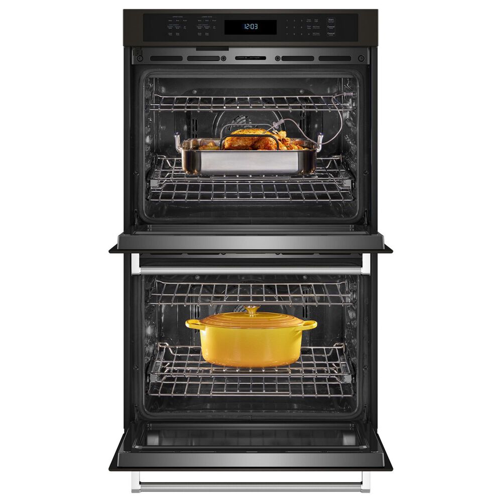 KitchenAid 27&quot; Double Electric Wall Oven with Air Fry Mode in Black Stainless Steel and PrintShield, , large