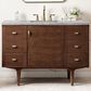 James Martin Vanities Amberly 48" Single Bathroom Vanity in Walnut with 3 cm Eternal Jasmine Pearl Quartz Top and Rectangular Sink, , large