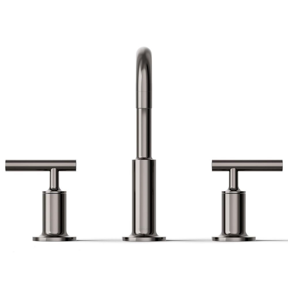 Kohler Purist Widespread Bathroom Sink Faucet with Lever Handles and High Gooseneck Spout in Vibrant Titanium, , large