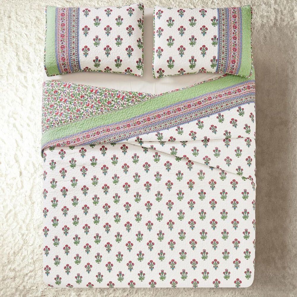 Peking Handicraft Serena 2-Piece Twin/Twin XL Quilt Set in Pink and Ivory, , large