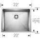 Blanco Precision 22" R10 Single Bowl Kitchen Sink in Satin Polished, , large