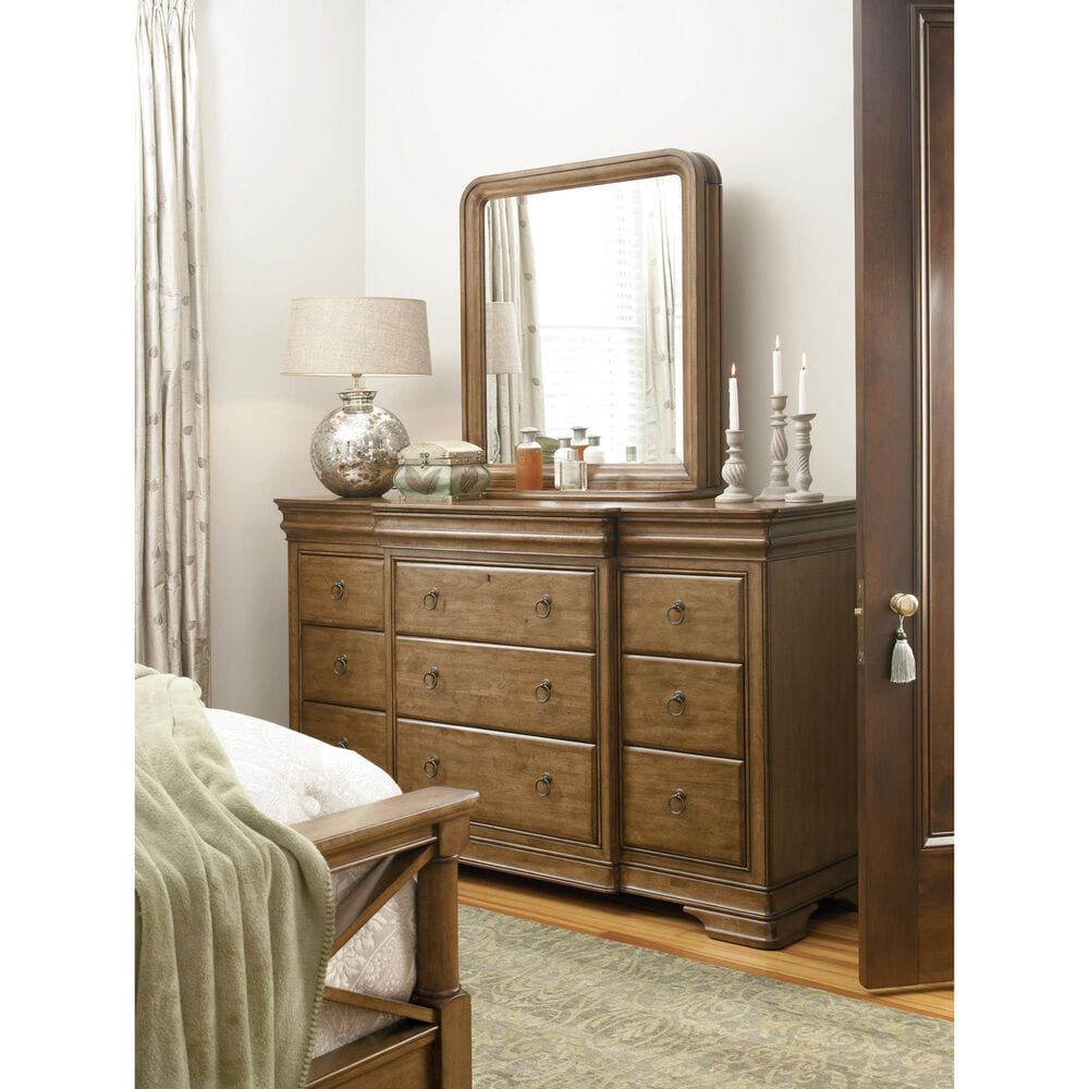 Universal Furniture New Lou 12-Drawer Dresser and Mirror in Cognac, , large