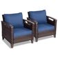 Sunwell Garden 5-Piece Patio Chat Set with Two Accent Chairs in Navy, , large