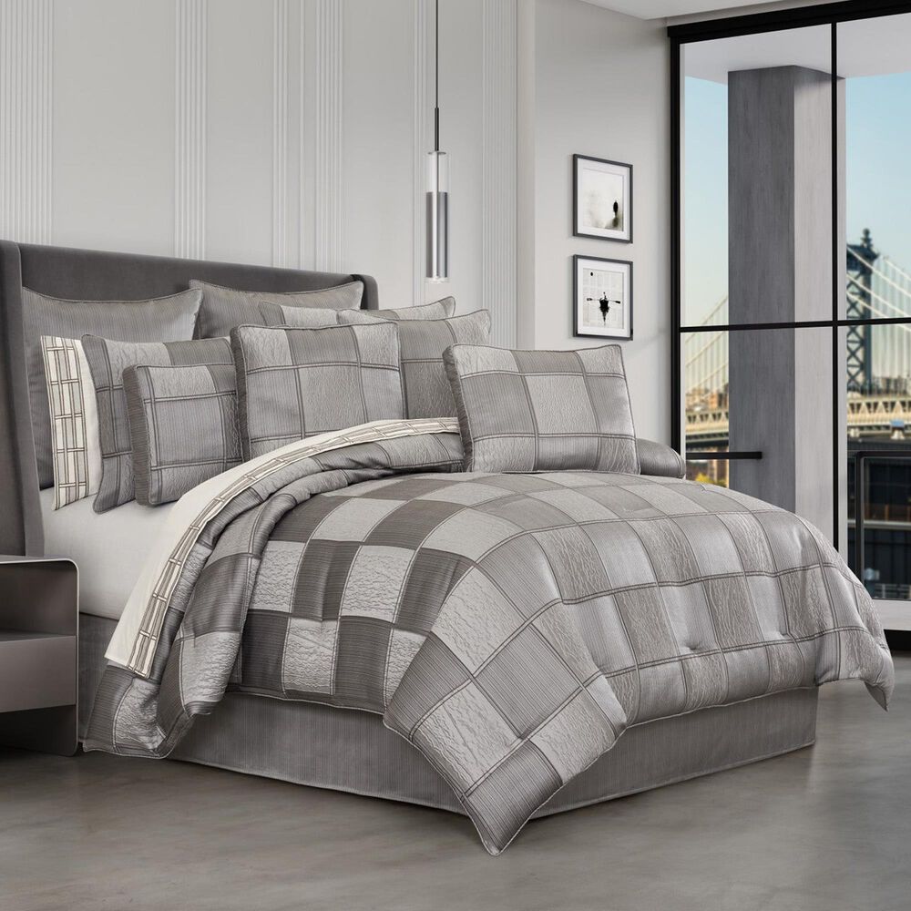 J. Queen New York Brando 4-Piece King Comforter Set in Charcoal, , large
