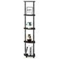 HOMLUX Turn-N-Tube 5-Tier Corner Display Rack in Espresso and Black, , large