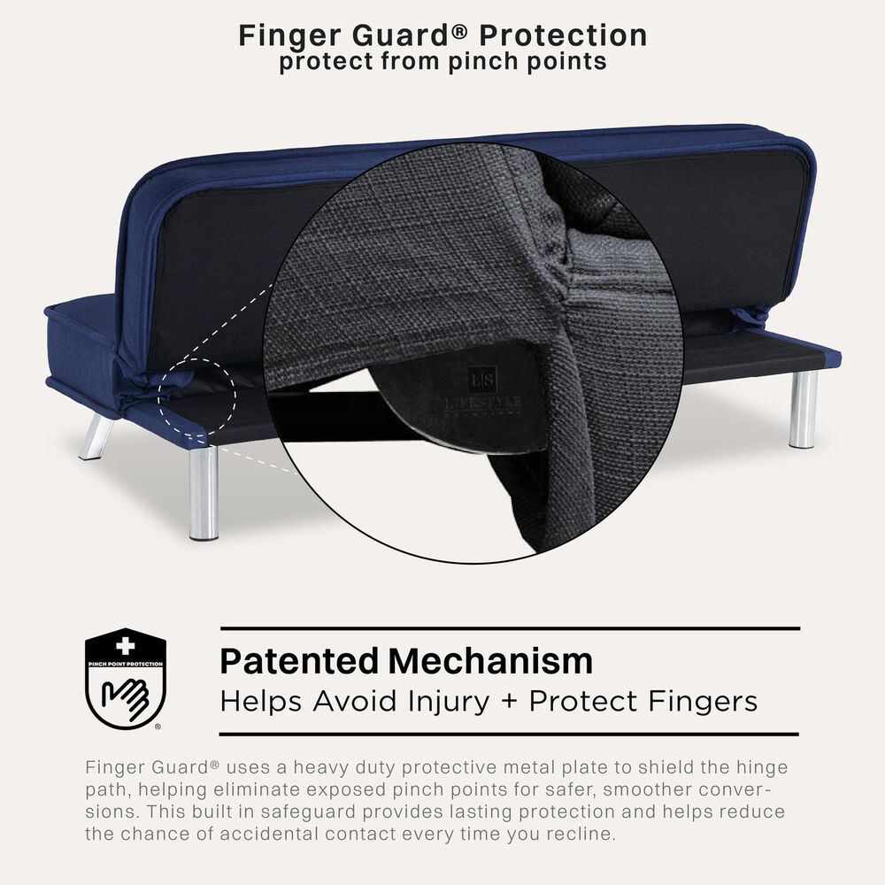 Lifestyle Solutions Toni Convertible Sofa in Navy, , large