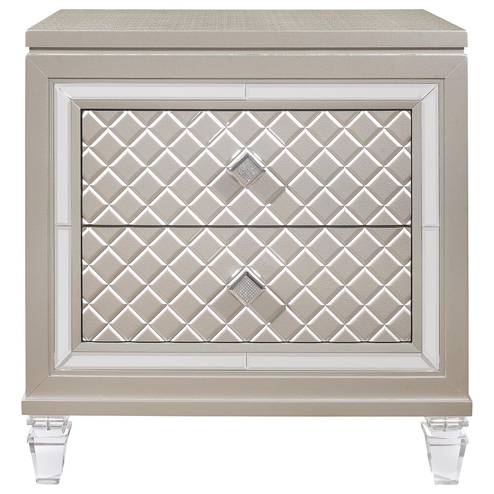 Global Furniture USA Paris Nightstand With Acrylic Legs in Champagne, , large