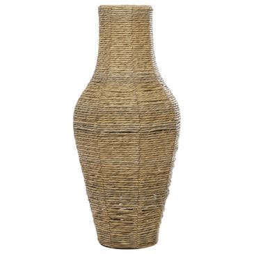 Maple and Jade 44" Faux Seagrass Handmade Floor Decorative Vase in Brown and Black, , large