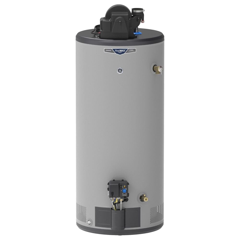 GE Appliances RealMAX Choice 40-Gallon Short Liquid Propane Power Vent Low-NOx Water Heater in Gray, , large