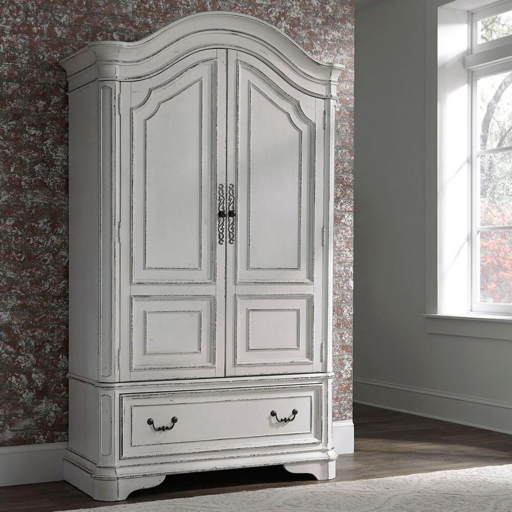Belle Furnishings Magnolia Manor Armoire in Antique White, , large