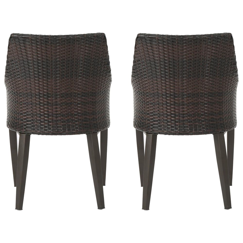 Hearth and Haven Hillhurst Outdoor Rattan Chair with Sloped Arms and Cushion in Brown &#40;Set of 2&#41;, , large