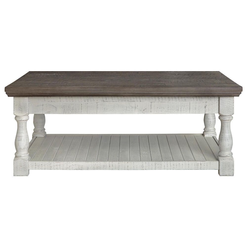Ashley Havalance Lift Top Coffee Table in Weathered Gray and Vintage White, , large